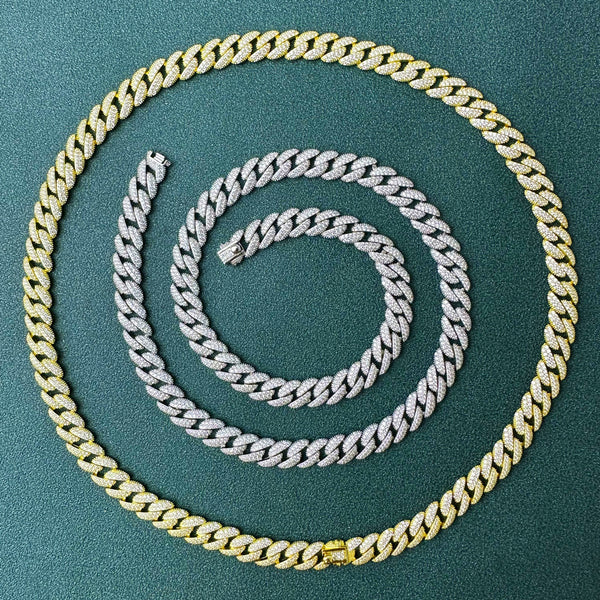 Cadena Cubana de Diamantes Completos Estilo Europeo y Americano