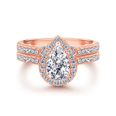 Anillo de Plata Esterlina con Zirconia Cúbica Gota - Simulante de Diamante - Image 8