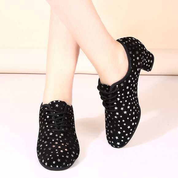 Zapatos de Danza Latina para Exterior con Diseño de Estrella y Suela de Goma