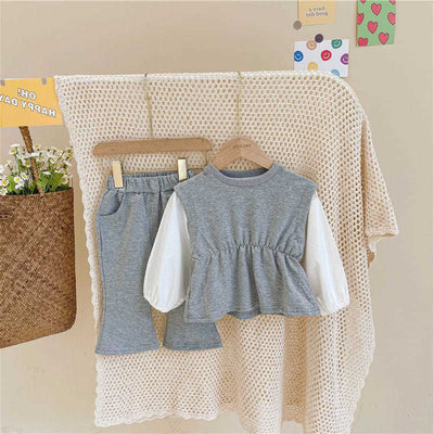 Conjunto de Dos Piezas con Pantalón Acampanado y Mangas Abullonadas - Image 6