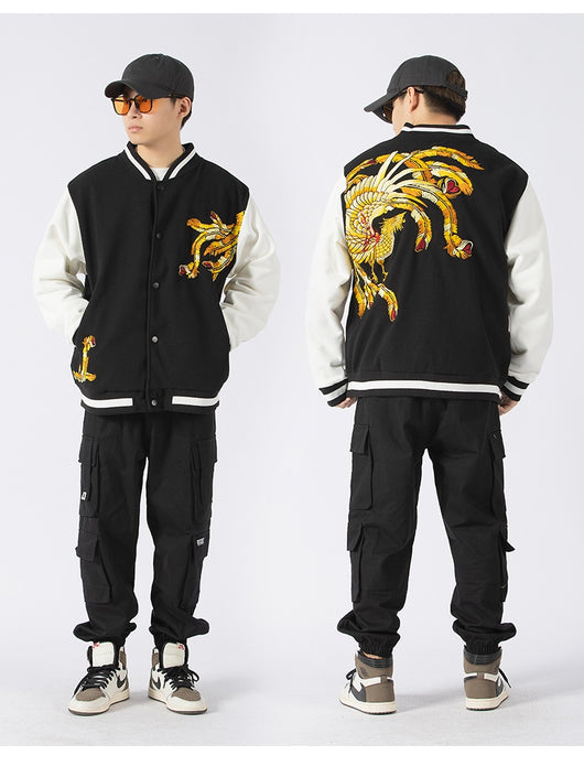 Chaqueta Vintage de Gamuza con Bordado Nacional Holgada para Hombre - Image 11