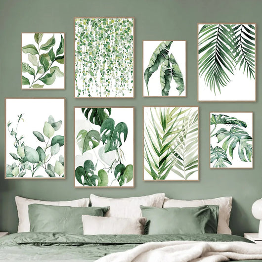 Lámina Decorativa Hoja Monstera Acuarela Verde - Image 14