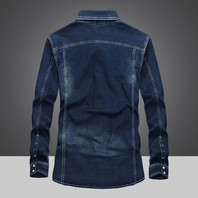 Camisa Denim de Manga Larga para Hombre - Estilo Casual Outdoor - Image 3