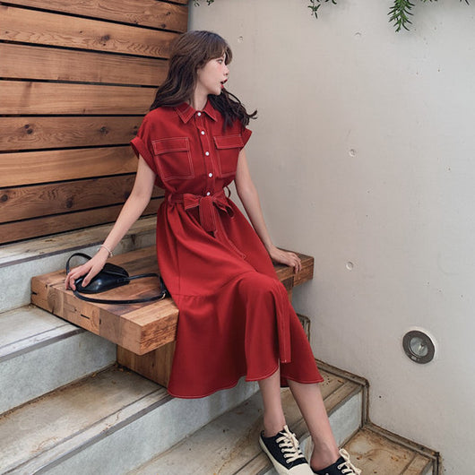Vestido Camisero Silueta Sirena Estilo Hepburn - Image 6