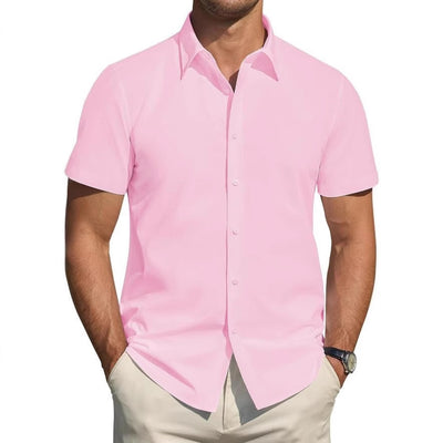 Camisa Elástica Manga Corta para Hombre Talla Grande - Image 2