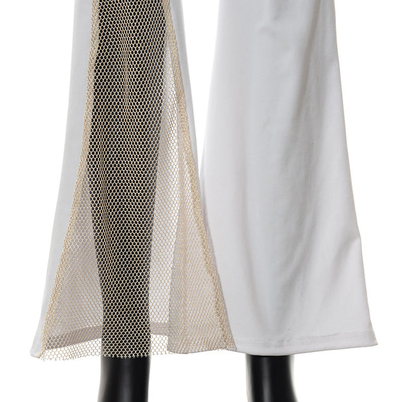Jumpsuit Asimétrico de Malla con Detalle de Hombro Único