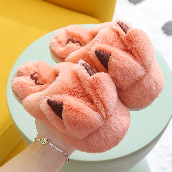 Pantuflas Infantiles Cálidas con Diseño Cartoon - Suela Antideslizante para Casa