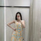 Vestido Corto Tejido Crochet con Tirantes y Cintura Alta Diamante