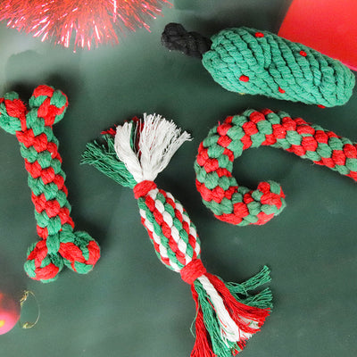 Juego de Juguetes Navideños de Cuerda para Perros - Mordedor Resistente y Limpiador de Dientes - Image 2
