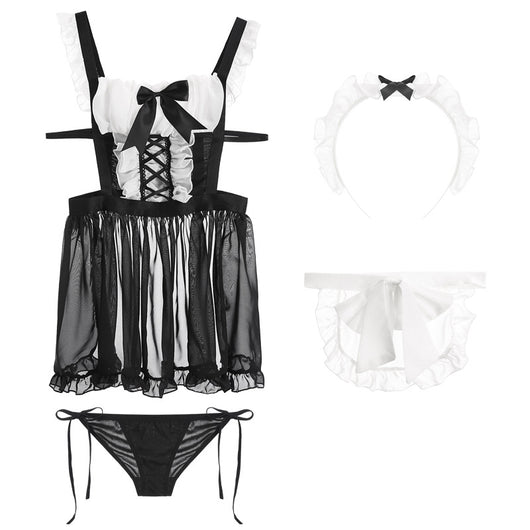 Conjunto Sensual Transparente Estilo Sirvienta para uso en Ecuador - Image 6