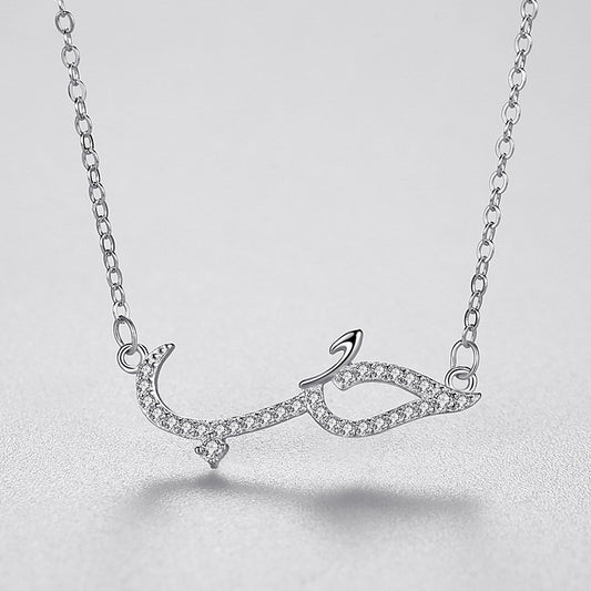 Collar Colgante de Plata Esterlina 925 con Diamantes Completos