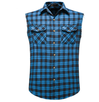 Chaleco Casual de Cuadros para Hombre - Talla Grande sin Mangas con Bolsillos - Image 11