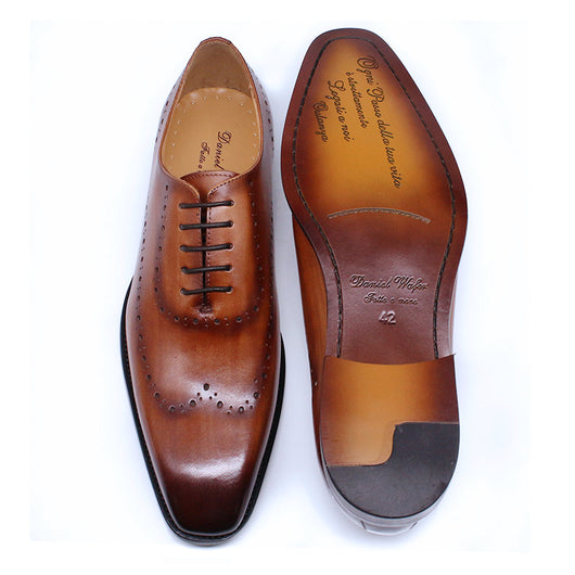 Zapatos Oxford de Cuero Grabados para Hombre - Estilo Brogue Británico - Image 7
