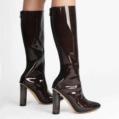 Botas Altas Plataforma Talla Grande Tacón Grueso Punta Redonda para Mujer - Image 11