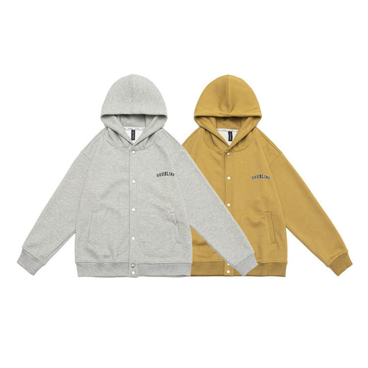 Cardigan Holgado con Capucha para Hombre - Suéter Casual de Color Sólido