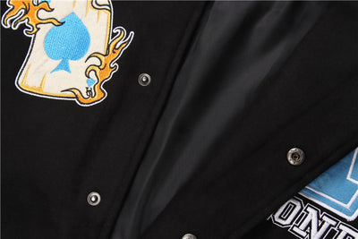 Uniforme de Béisbol con Manga de Cuero PU y Bordado Payaso Flocking Americano - Image 17