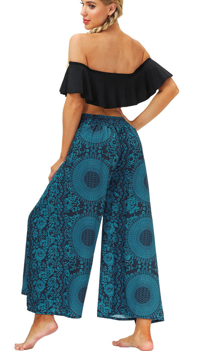 Pantalones Rectos Estampados para Mujer - Frescos y Cómodos con Abertura Lateral - Image 5