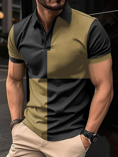 Polo Deportivo Casual Hombre con Cuello Vuelto y Costuras Bicolor - Image 9