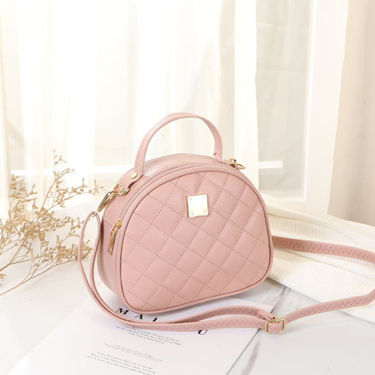 Bolso Semicircular Bordado Portátil Cuadrado Pequeño para Mujer