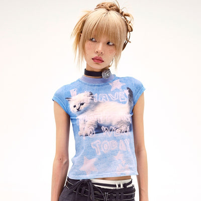 Blusa Estampada Cuello Redondo Ajustada para Mujer - Image 4
