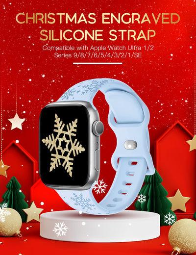 Correa de Reloj Navideña con Grabado Láser de Copo de Nieve en Silicona Texturizada - Image 11