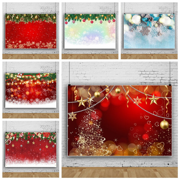 Fondo Navideño Rojo con Copos de Nieve para Fotografía y Video