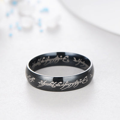 Anillo de Pareja Señor de los Anillos en Acero Titanio - Image 8