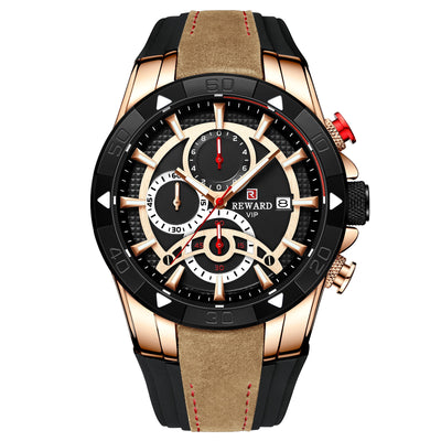 Reloj de Negocios Hombre Calendario Multifunción Cuarzo