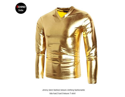 Playera Base V-Neck Brillante de Manga Larga para Hombre - Image 11