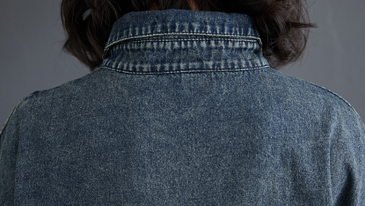 Vestido Denim Suelto Literario Vintage con Costuras Artesanales - Image 12