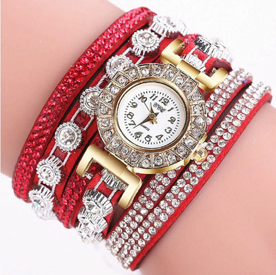 Reloj de Cuarzo para Mujer con Pulsera de Cuero y Diamantes de Imitación - Image 15