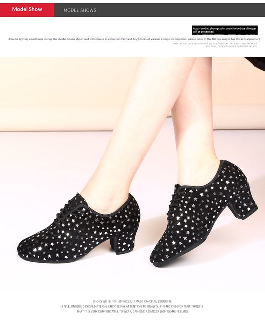 Zapatos de Danza Latina para Exterior con Diseño de Estrella y Suela de Goma - Image 19