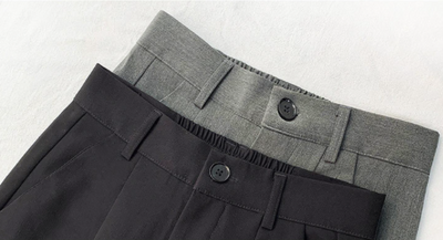 Pantalones de Pierna Ancha Cintura Alta Gris y Negro - Corte Recto Elegante - Image 14