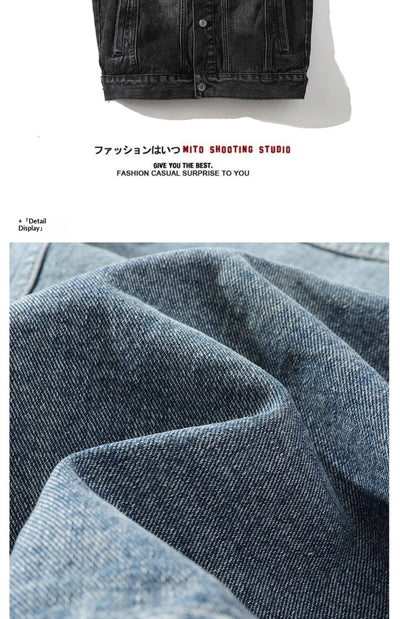 Chaleco Denim Lavado para Hombre con Cuello de Pie - Image 18