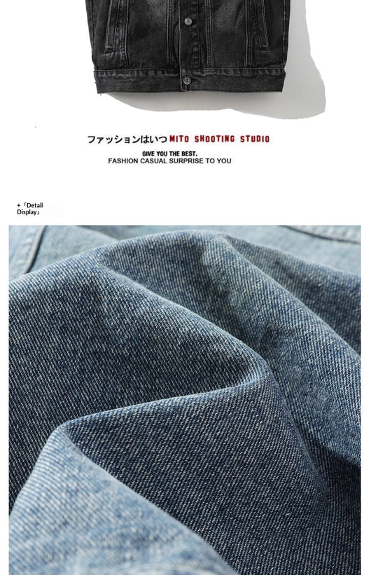Chaleco Denim Lavado para Hombre con Cuello de Pie - Image 18