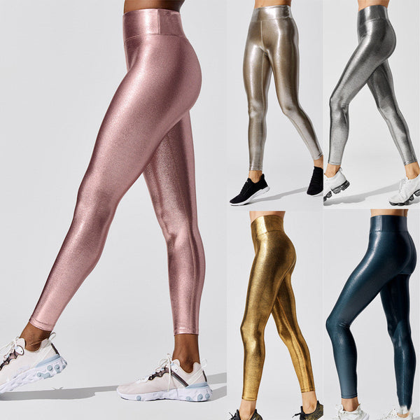 Leggins Casuales de Cintura Alta en Colores Sólidos