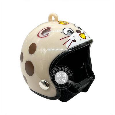 Red pet helmet with a strawberry design, featuring a smiling face, green leaves, and yellow seeds. - Image 14
