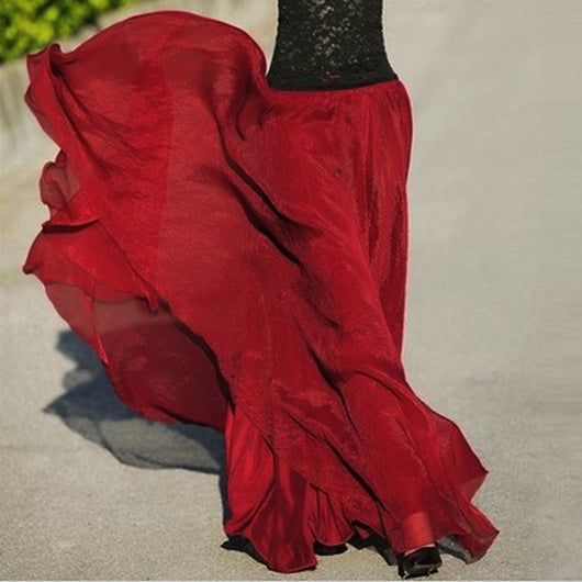 Vestido Playero Elegante de Gasa de Seda Dorada - Corte Amplio - Image 8