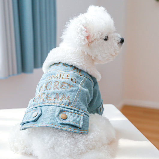 Abrigo de Mezclilla Gruesa para Mascotas con Letras Estampadas - Image 14