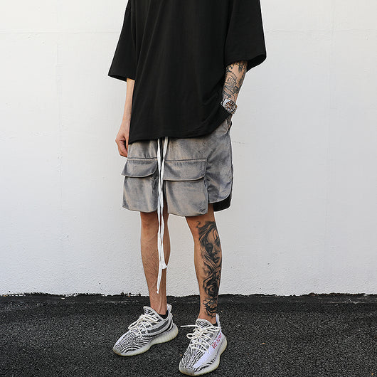 Shorts Holgados de Terciopelo con Bolsillos Grandes y Aberturas Laterales - Image 7