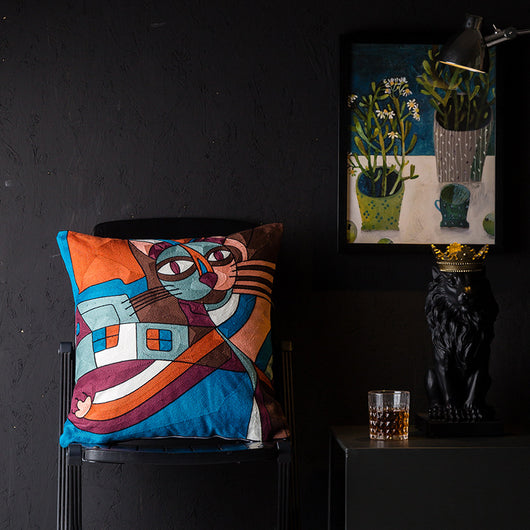 Funda de Almohada Abstracta con Diseño de Viento - Image 27