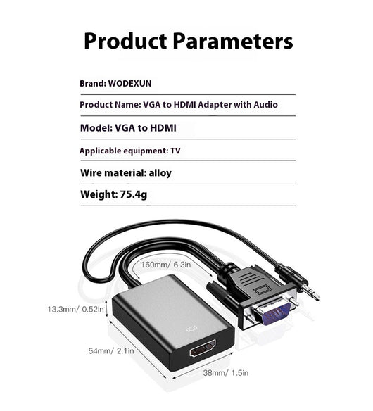 Adaptador VGA a HDMI con Audio y Alimentación - Conexión 1080p Plug and Play - Image 22