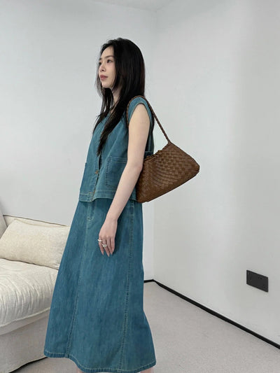 Bolso Tejido de Cuero Auténtico para Mujer - Bandolera Minimalista - Image 29