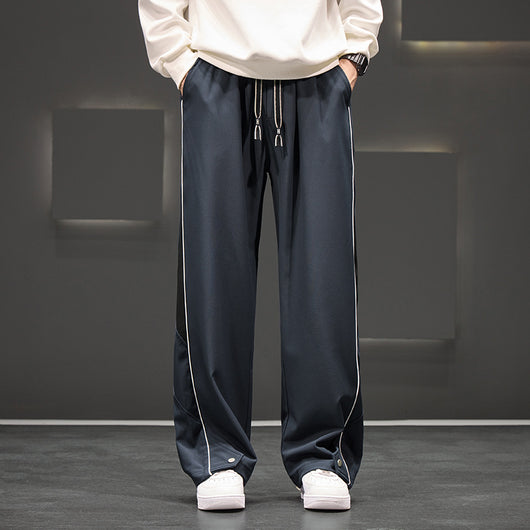 Pantalones Casuales Impermeables Talla Grande Hombre Corte Recto