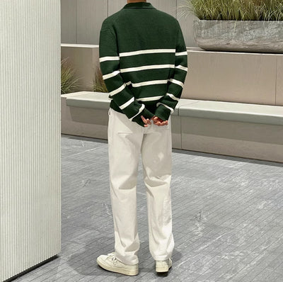 Chaqueta Suéter Hombre Cuello Medio Cierre Ajuste Relajado - Image 14