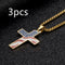 Flag Cross Necklace Dorado 2pcs