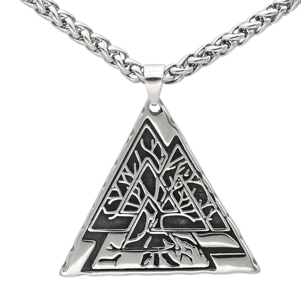 Collar Pendiente Geométrico en Acero Inoxidable para Hombre