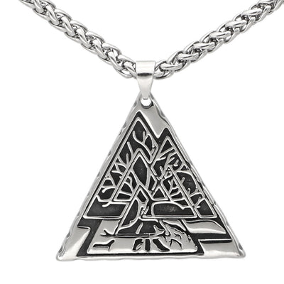 Collar Pendiente Geométrico en Acero Inoxidable para Hombre - Image 2