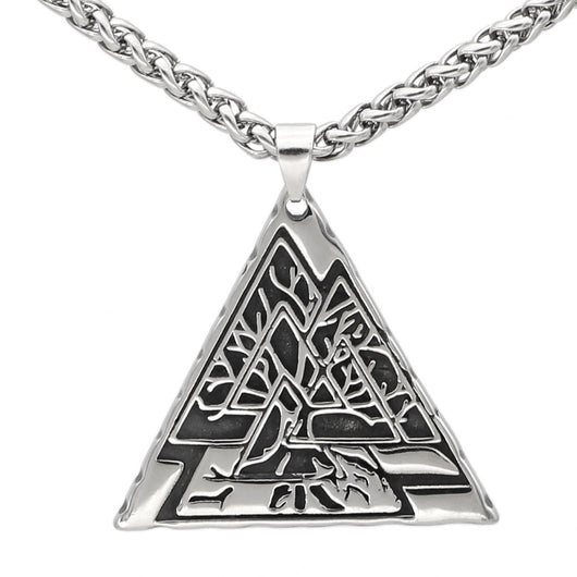 Collar Pendiente Geométrico en Acero Inoxidable para Hombre - Image 2