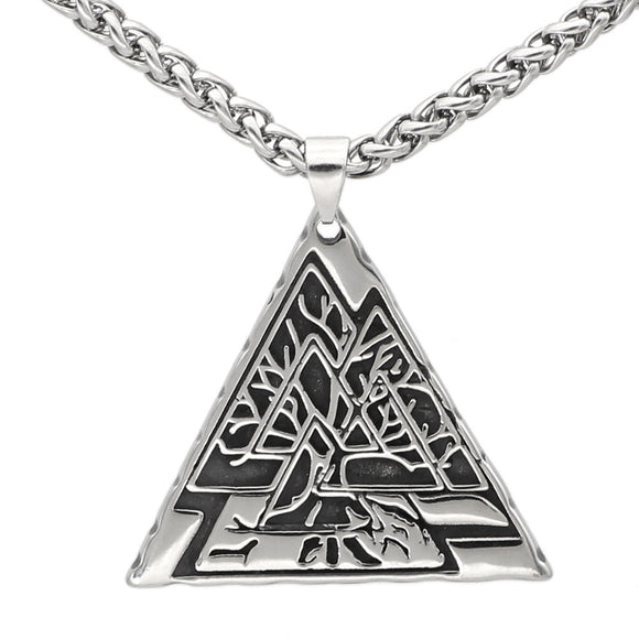 Collar Pendiente Geométrico en Acero Inoxidable para Hombre